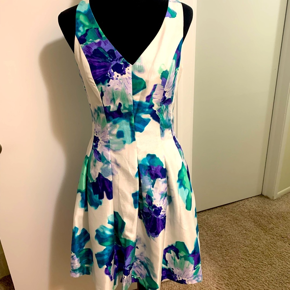 DB Established 1964 size 4 dress with pockets pleated fitted v cut tank formal